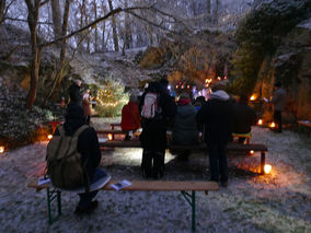 Waldadvent in der Fatima-Grotte (Foto: Karl-Franz Thiede)